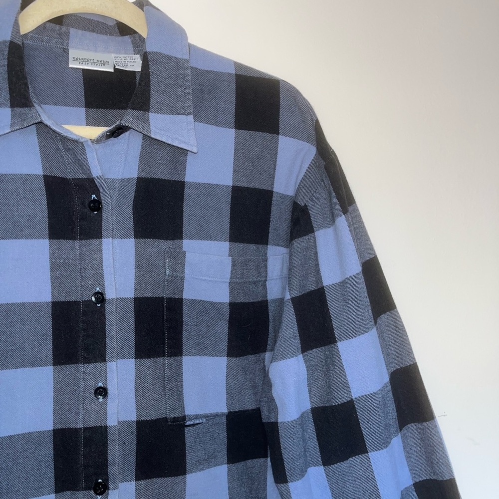 Newport News Checkered Flannel Button Down - image 3